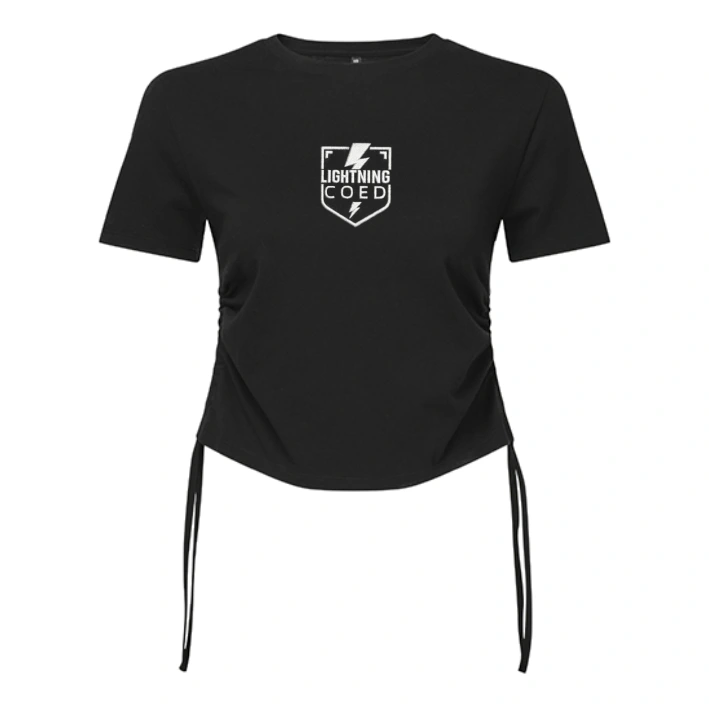 Lightning Ruched Crop Top (Black)