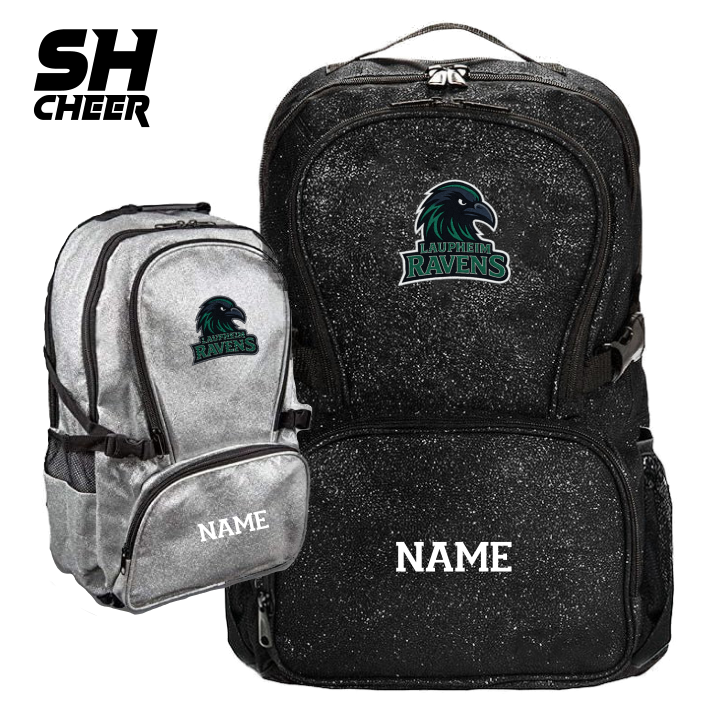 Laupheim Ravens SHCheer Glitter Backpack - Black/ White