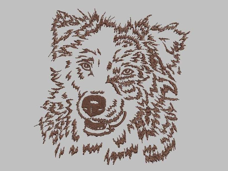 Ein Hund Outline gestickt vom Foto inkl. Stickkarte