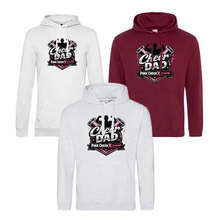 Pink Cheer X-Treme Hoodie Cheerdad (White/Heather Grey/ Burgundy)
