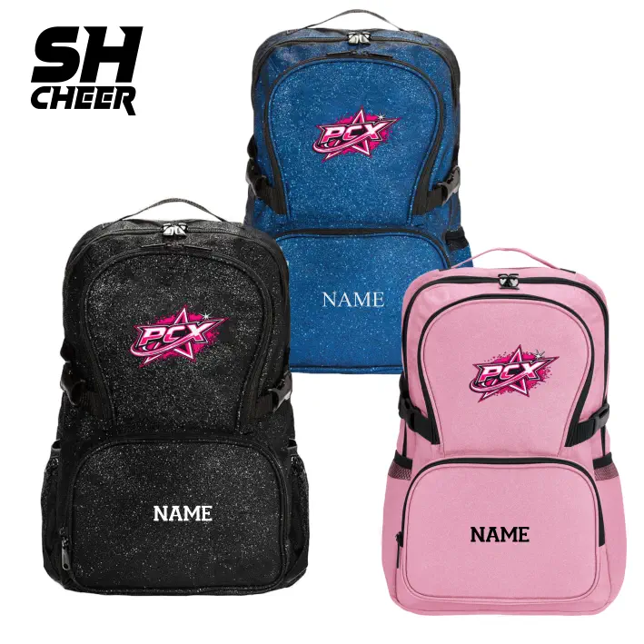 Pink Cheer X-Treme SHCheer Glitzer Backpack (Black/Blue/ Soft Pink)