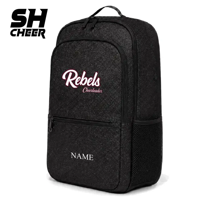 ASV Rebels Cheerleader SHCheer Compact Glitter Backpack (Black)