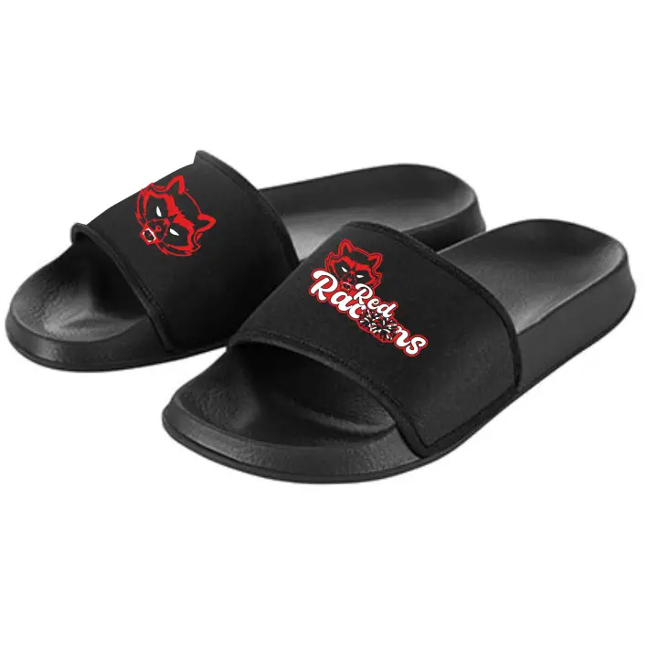 Red Racoons Badelatschen (Black)