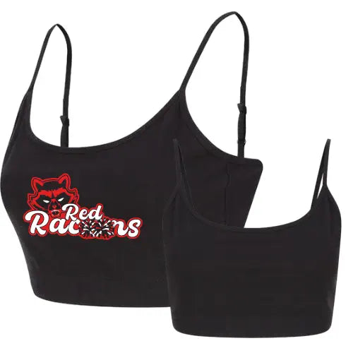 Red Racoons Cropped Top (Black)