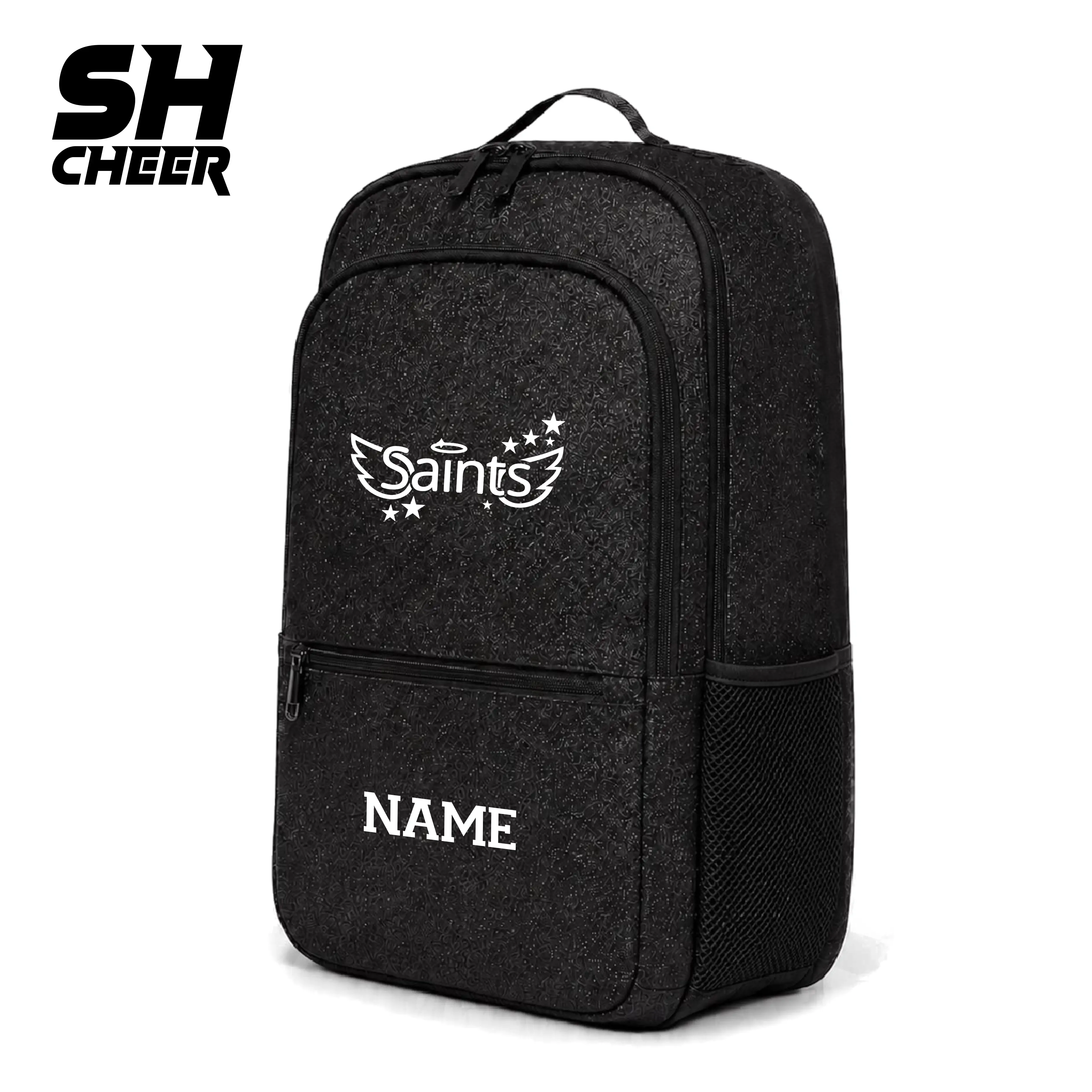 Saints Cheerleader SHCheer Compact Glitter Backpack (Black)