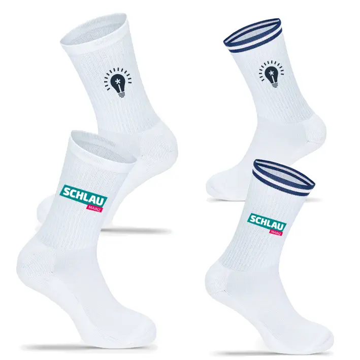 Schlau Mainz Socken (White, White/Navy)