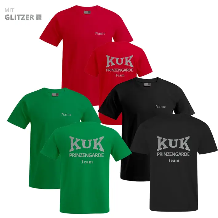 KUK Bendorf Prinzengarde Team Shirt Glitzer (Black/Fire Red/ Kelly Green)