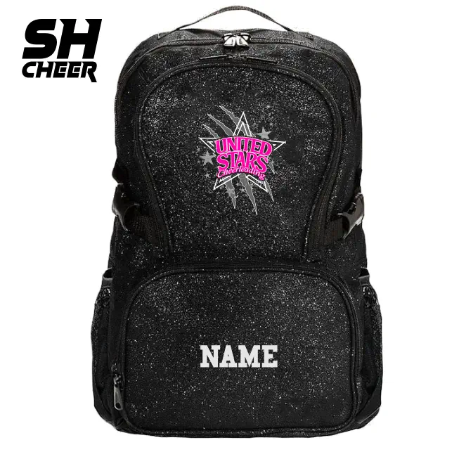 United Stars Cheerleading SHCheer Glitter Backpack (Black)