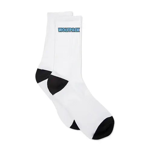 Wolfpack Schriftzug-Socken (Weiss/Schwarz)