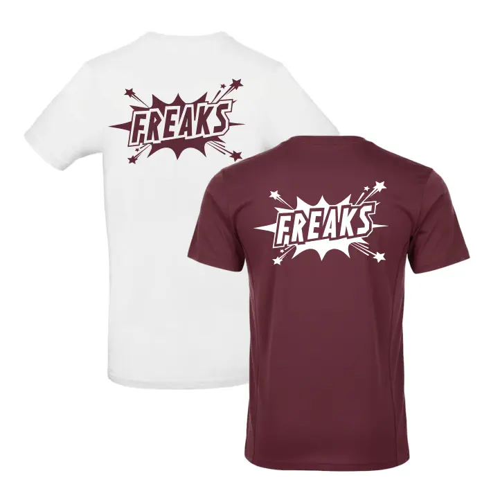 Freaks Cheerleader Shirt (Black/White/ Burgundy)