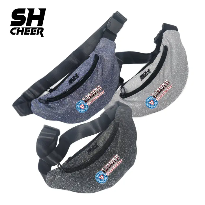 Lights Cheerleader SHCheer Glitzer Belt Bag V2 (Black/ White/ Blue)