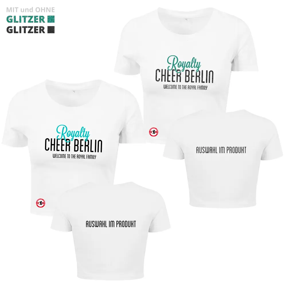 Royalty Cheer Berlin Cropped Shirt (White)