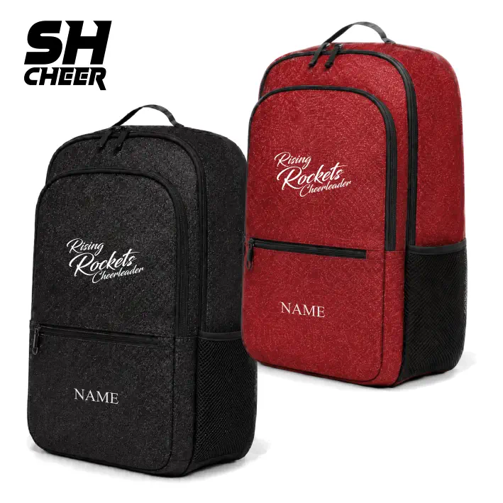 Rising Rockets SHCheer Compact Glitter Backpack (Black)