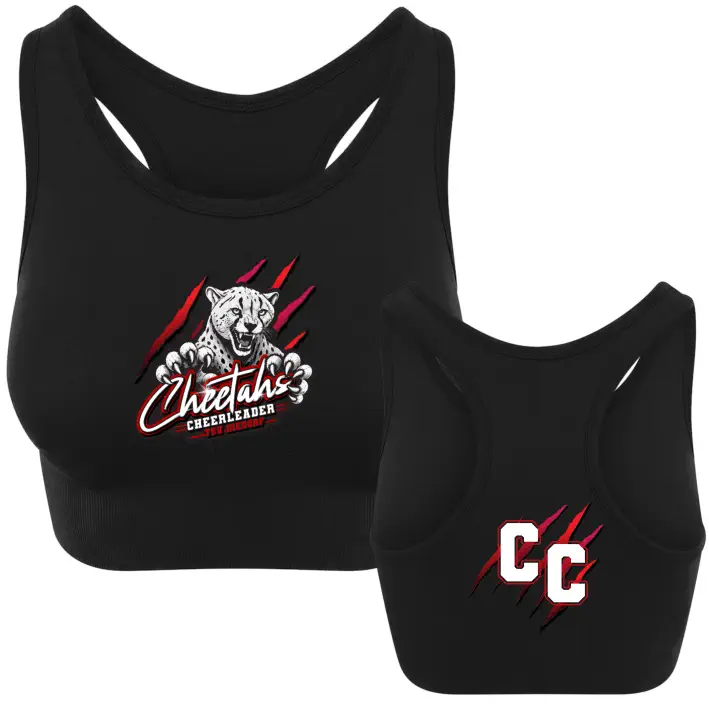 Cheetahs Cheerleader Sporttop/Bra (Black)