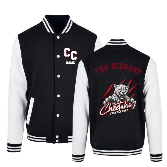 Cheetahs Cheerleader Collegejacke (Black/White)