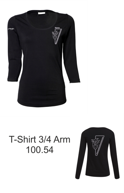 WOMAN 3/4 Sleeve Stretch Tee GKKG bestickt