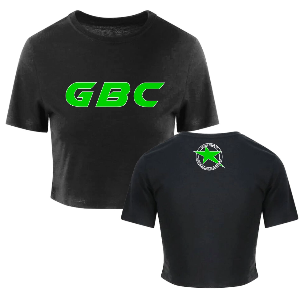 Green Berets Cheerleader Cropped Shirt (Solid Black)