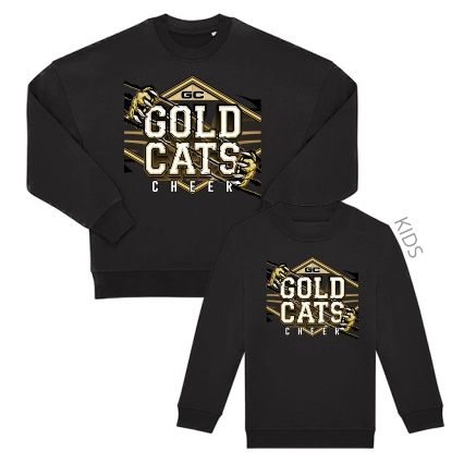 Gold Cats Oversized Sweatshirt V1 (Black)