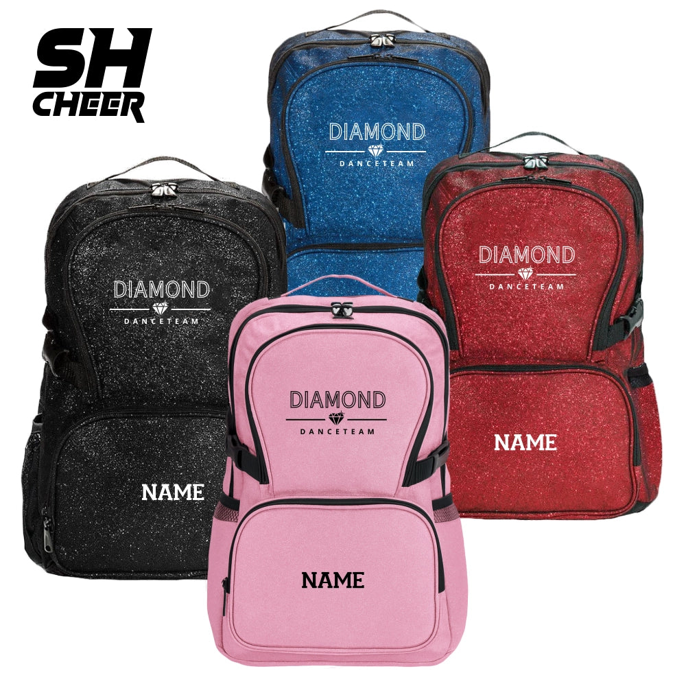 Diamond Danceteam SHCheer Glitzer Backpack (Black/ Red/Blue/ Soft Pink)