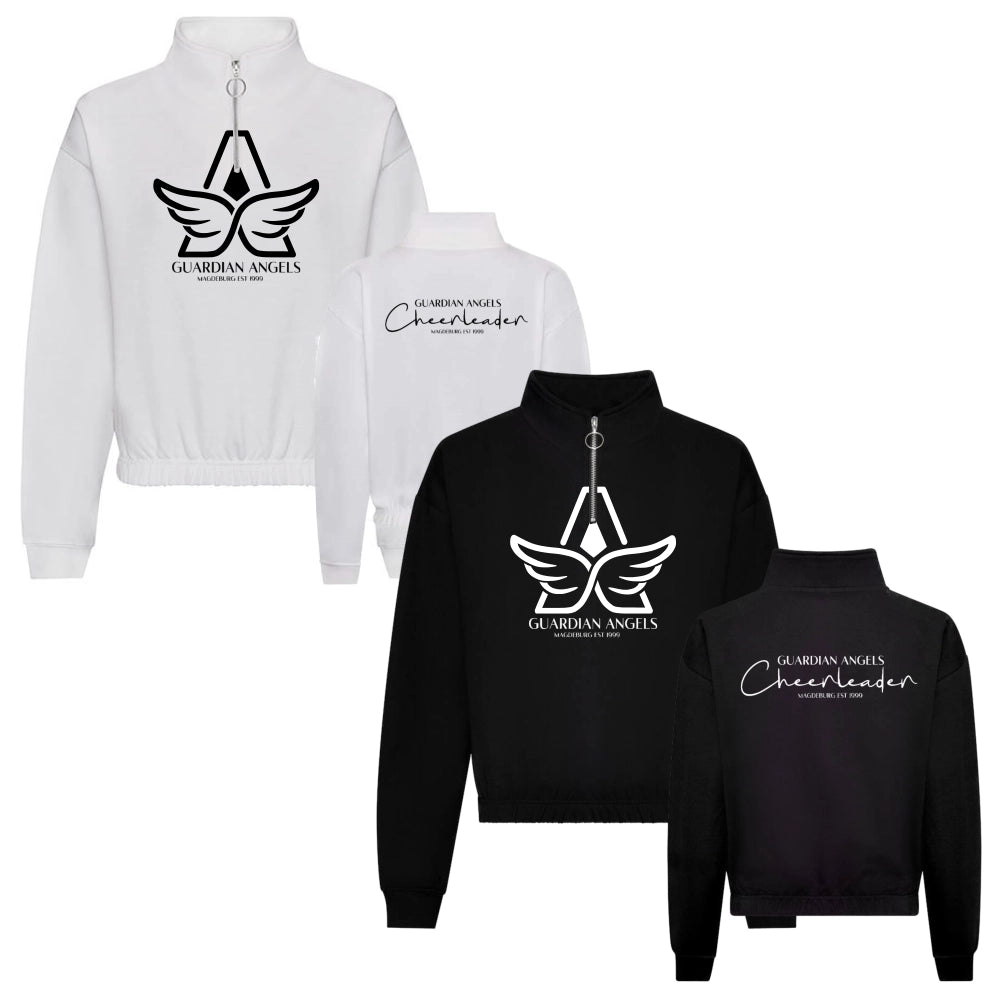 Guardian Angels Cropped Zip Sweat (Deep Black/Arctic White)