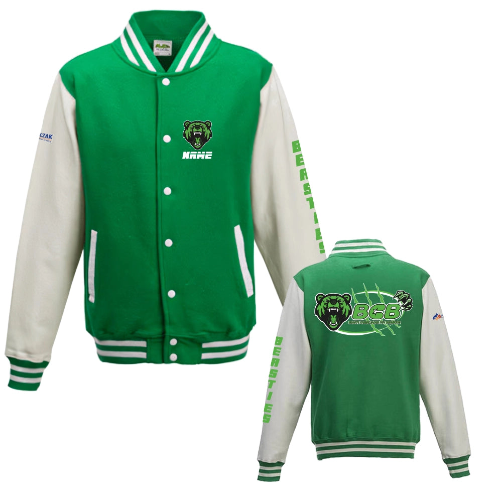 Geschützt: Beasts “BEASTIES” Collegejacke (Green/White)