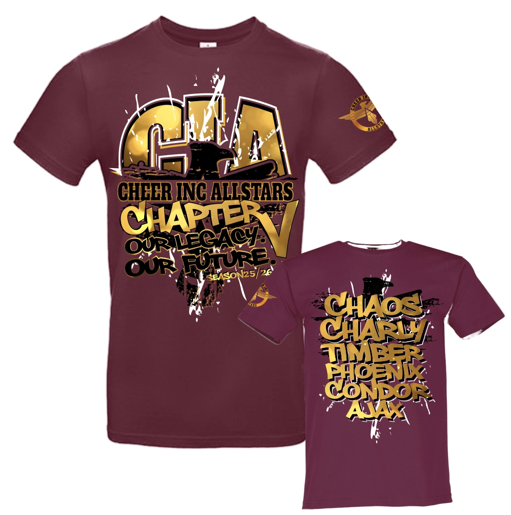 Cheer Inc Allstars Saisonshirt 2025/2026 (Burgundy)
