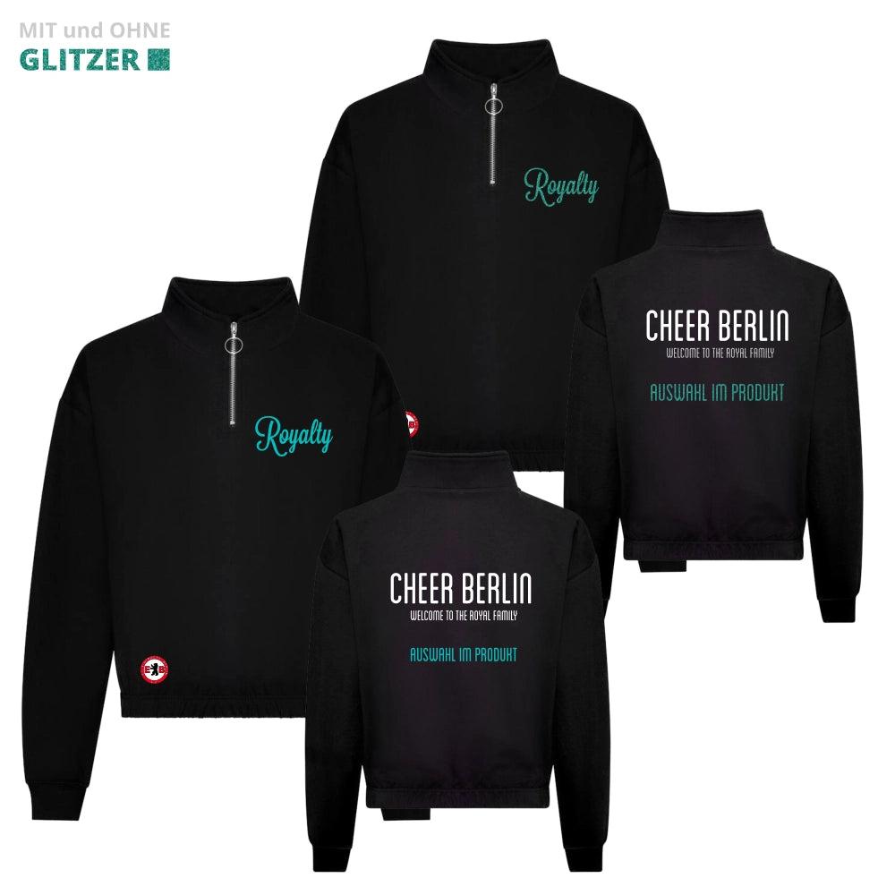 Royalty Cheer Berlin Cropped Zip Sweat (Deep Black)