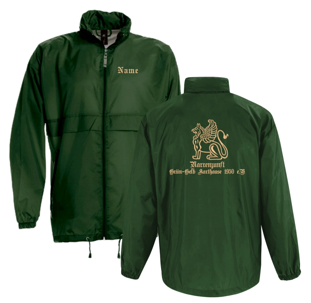 NZGG Narenzunft Grün-Gelb Karthause e.V. - Windbreaker mit Stick (Bottle Green/Real Green)
