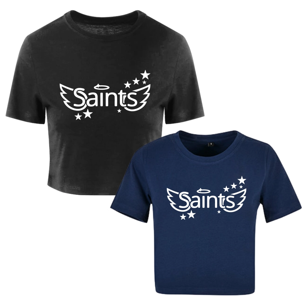 Saints Cheerleader Cropped Shirt (Black/Light Navy)