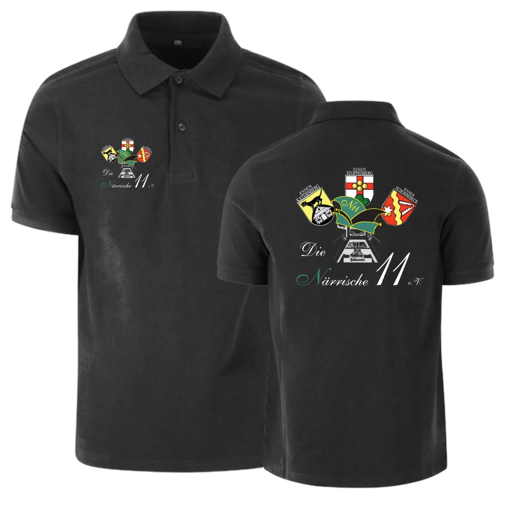 Die Närrische 11 Poloshirt (Black)
