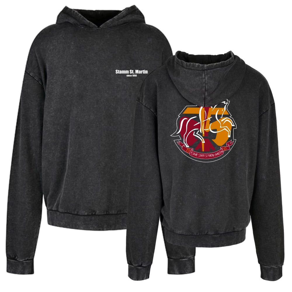 DPSG Stamm St. Martin Lahnstein Acid Washed Oversize Hoodie (Black)