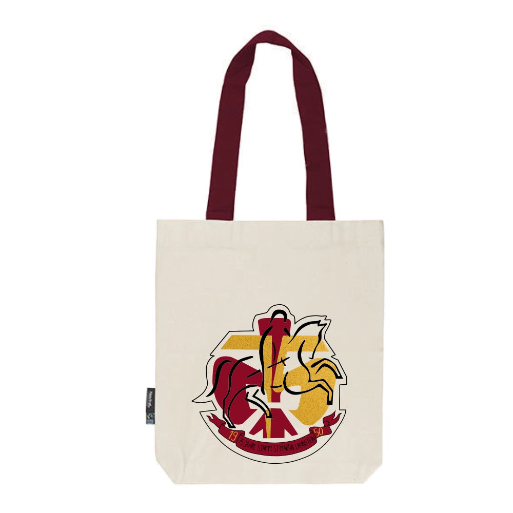DPSG Stamm St. Martin Lahnstein Baumwolltasche (Nature/Bordeaux)