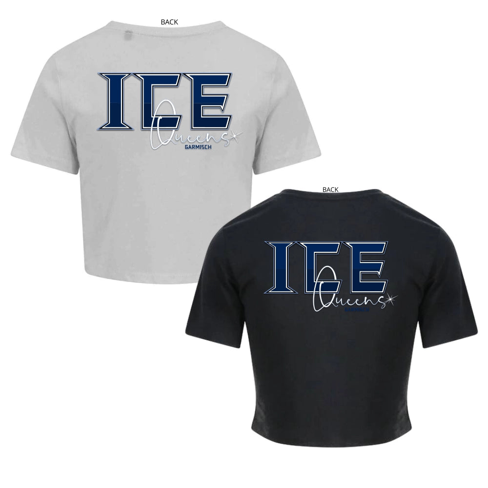 Icequeens Cropped Shirt (Solid Black/White)