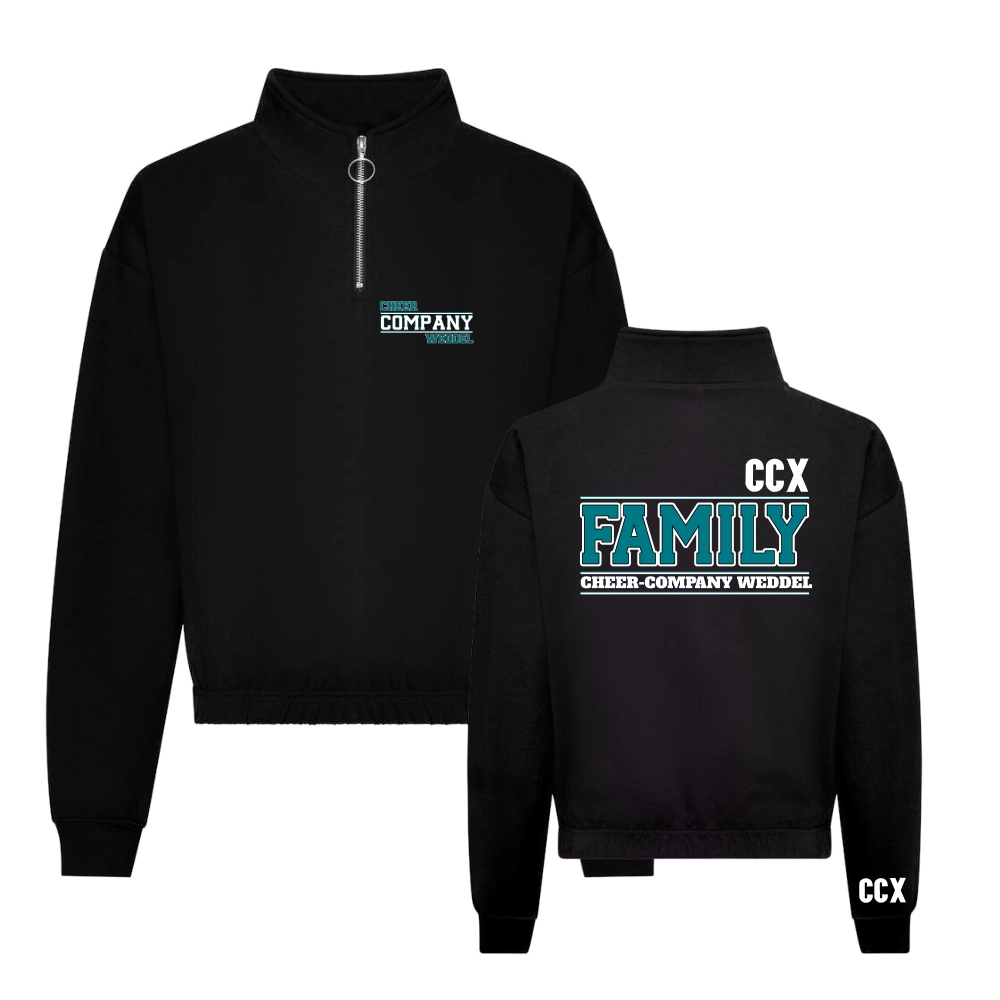 Cheer Company Weddel Cropped Zip Sweat (Black)