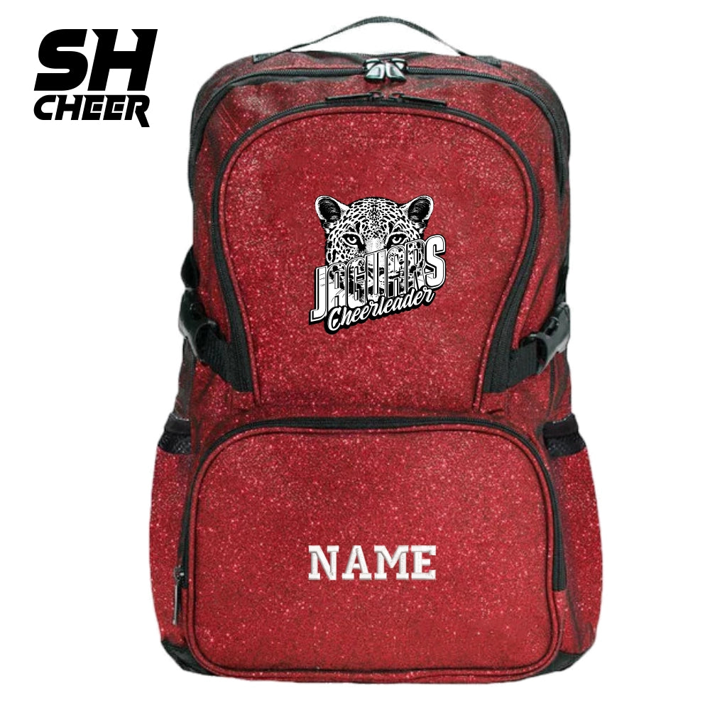 Jaguars Cheerleader SHCheer Glitter Backpack (Red)