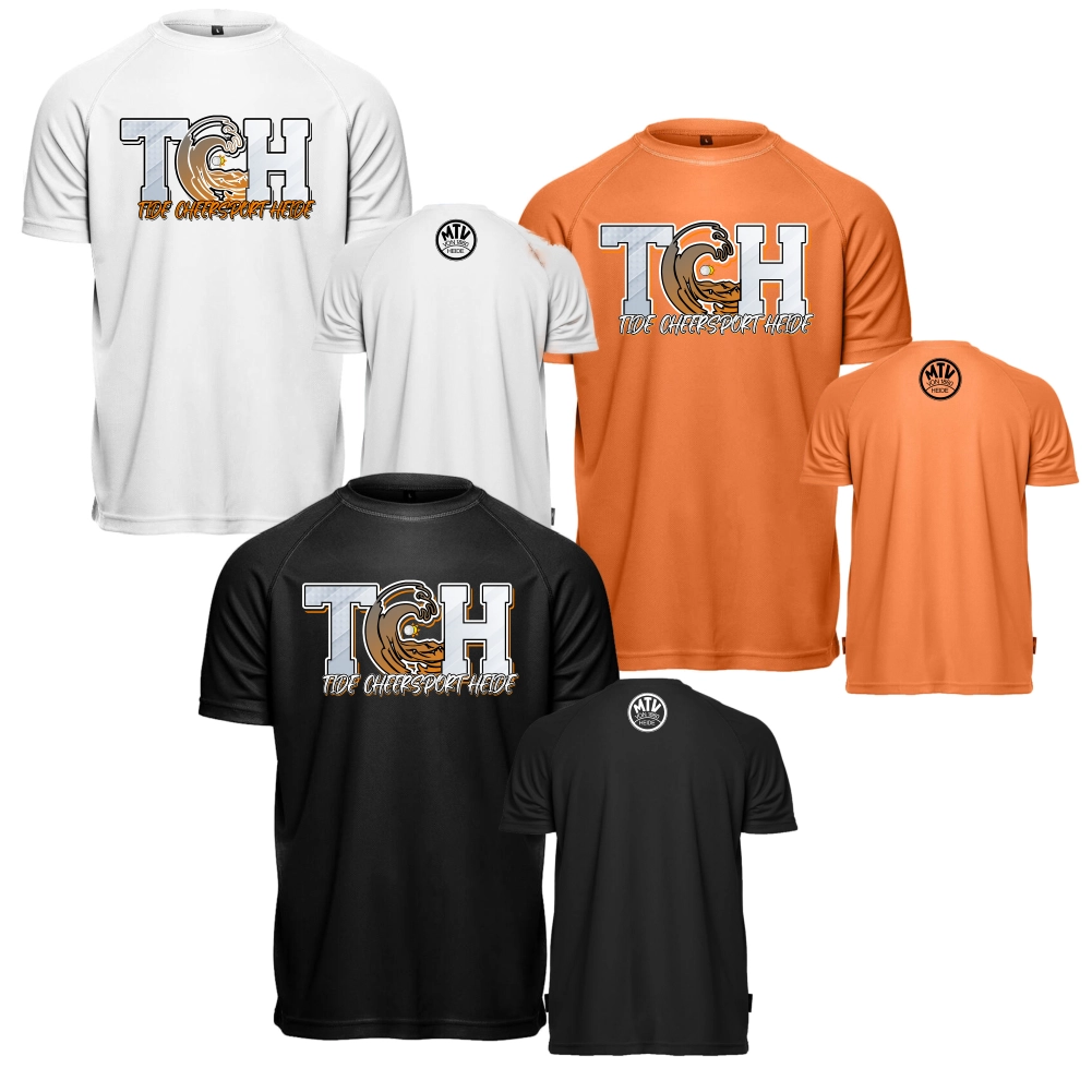 Tide Cheersport Heide Trainingsshirt (Jet Black/Arctic White/Orange Crush)
