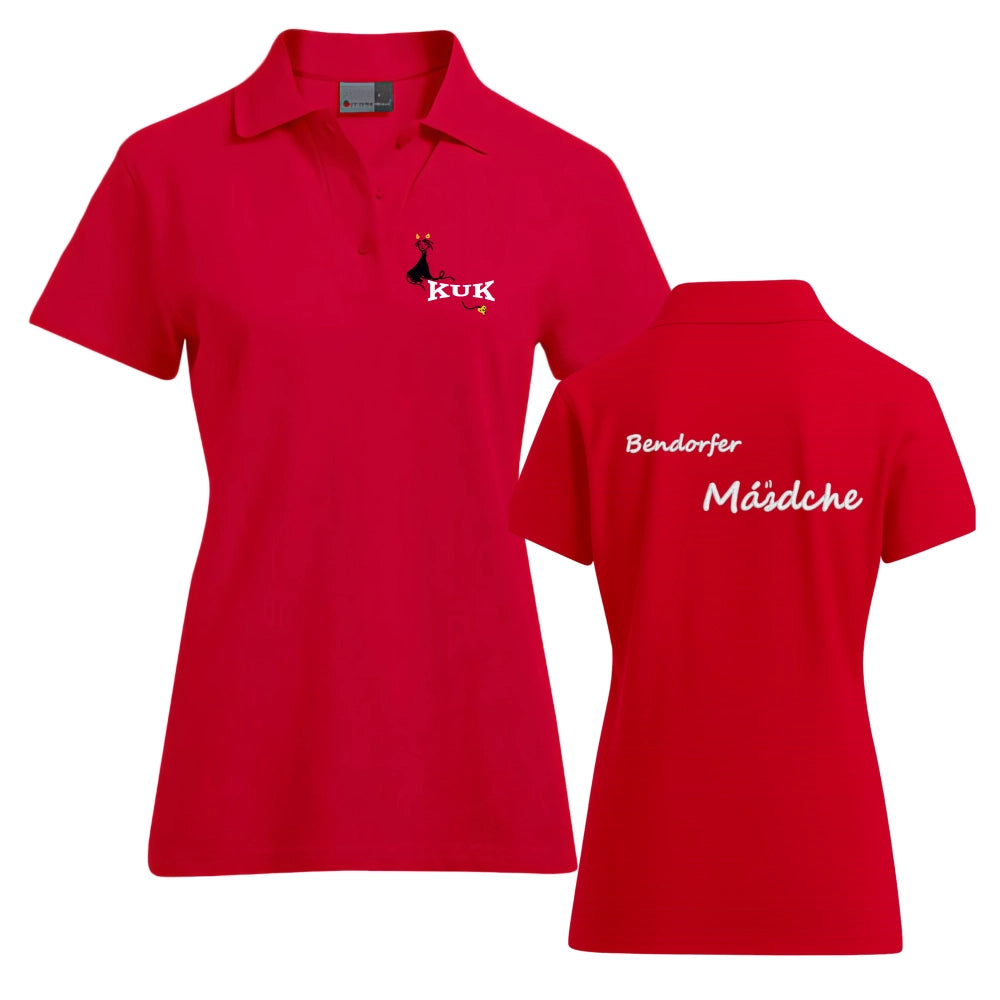 KUK Bendorf "Bendorfer Mädsche" Poloshirt mit Stick (Fire Red)