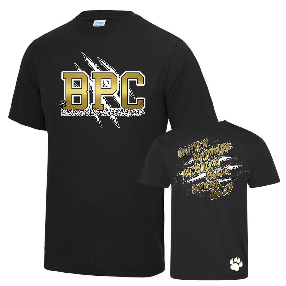Black Paws Cheerleader Shirt Team (Black)