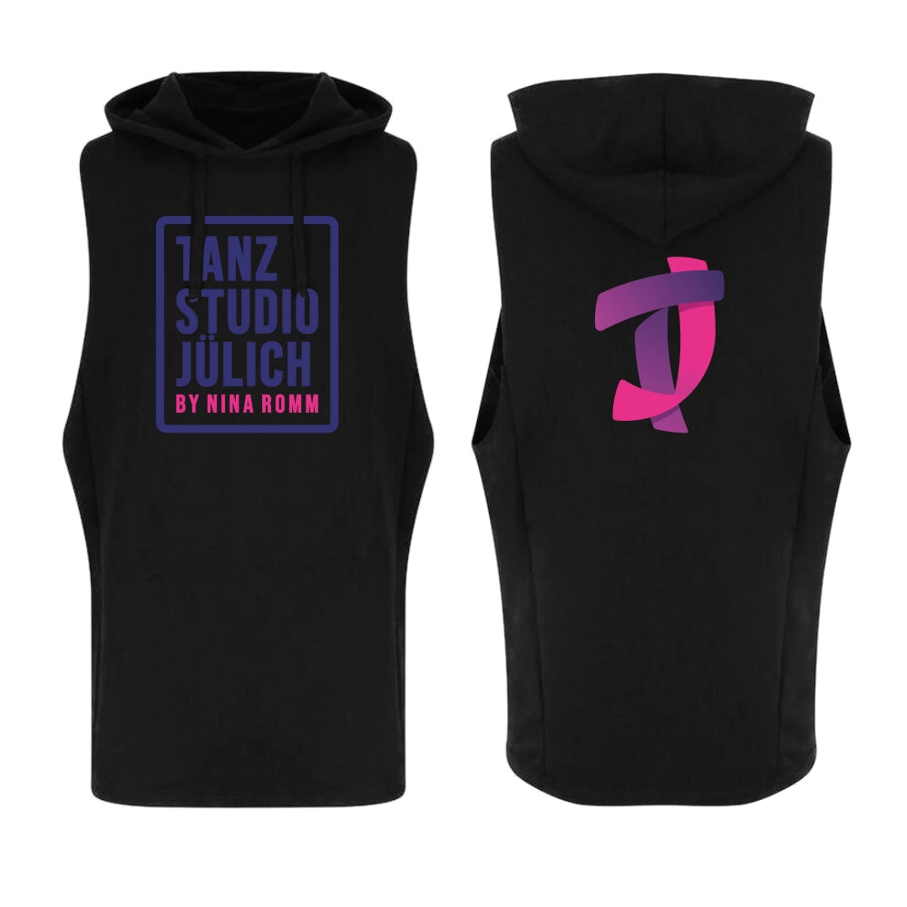 Tanzstudio Jülich Ärmelloses Kapuzensweatshirt (Jet Black)