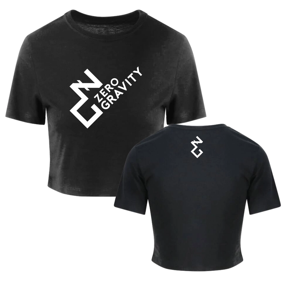 Zero Gravity Pole Dance Cropped Shirt (Solid Black)
