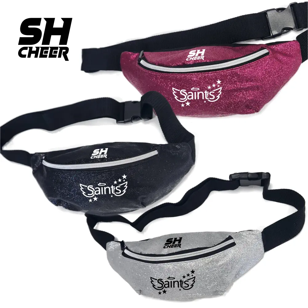 Saints SHCheer Glitzer Belt Bag (Black/Silber/Pink)