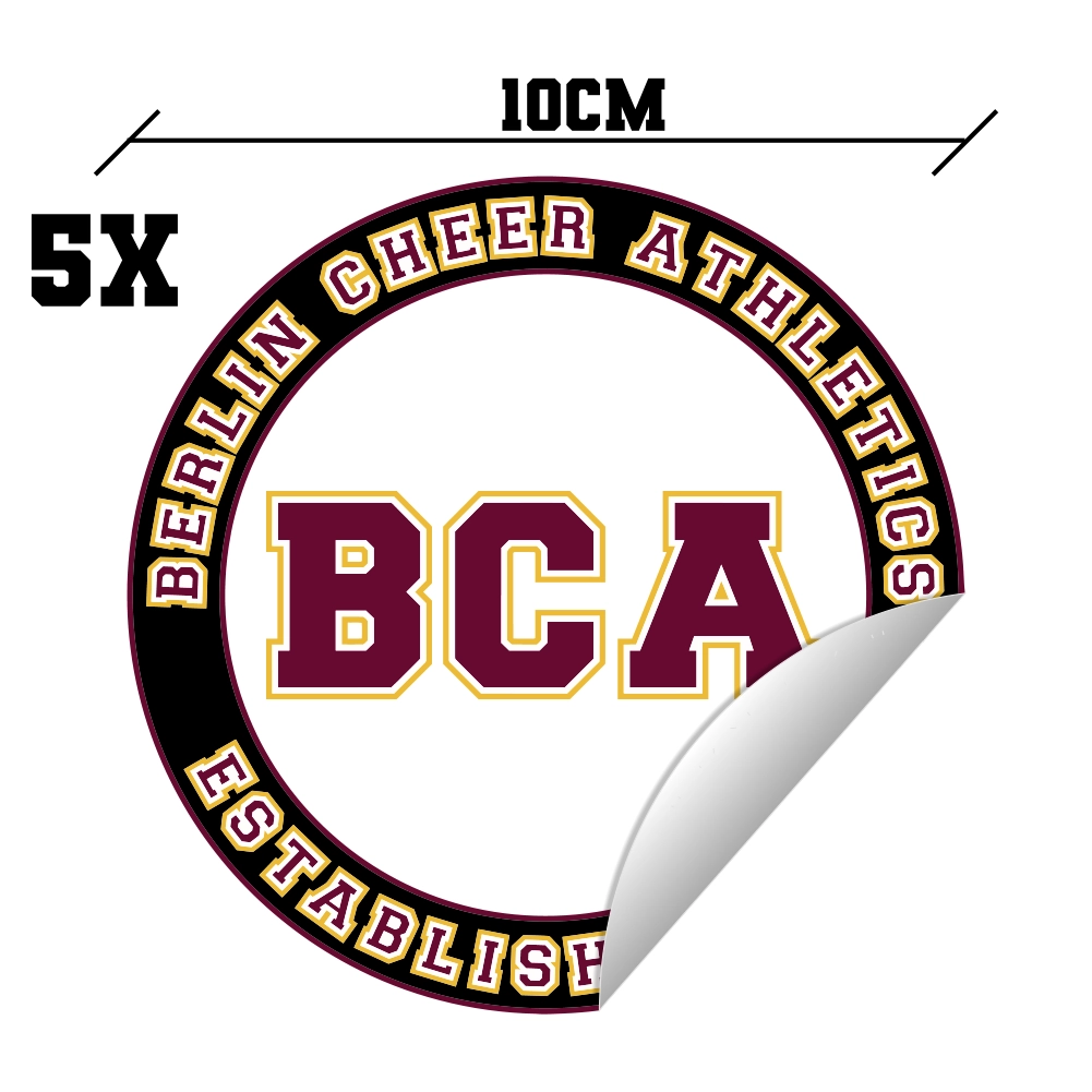 Berlin Cheer Athletics 5x Sticker Rund 10cm