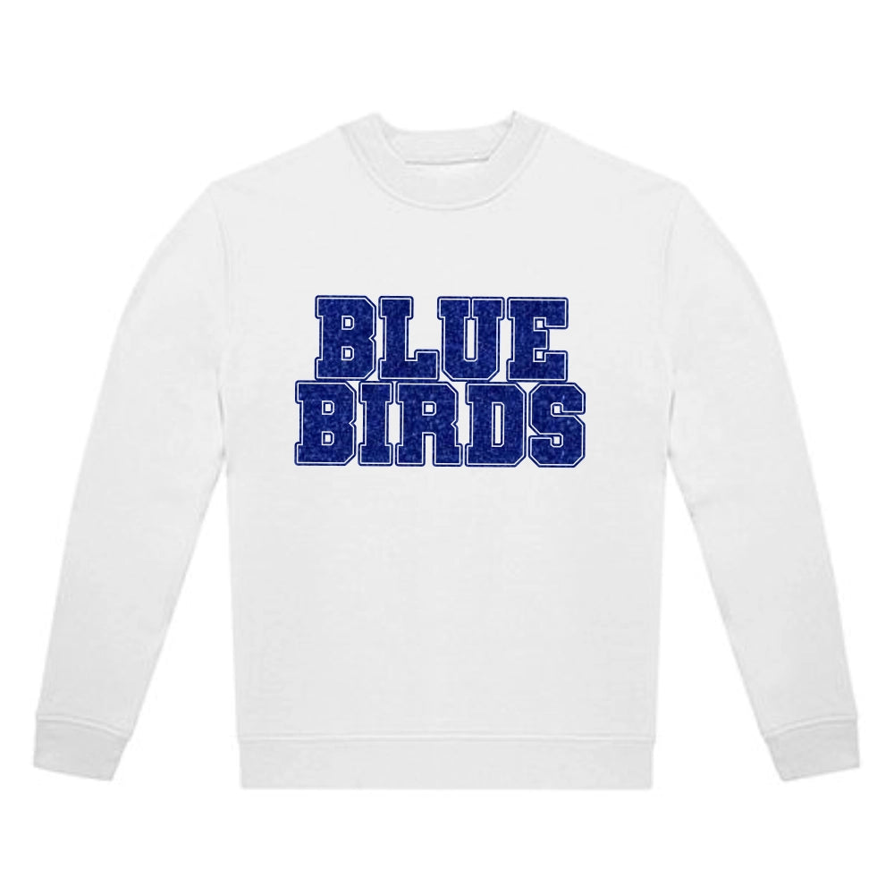 Blue Birds Crew Sweatshirt (White)