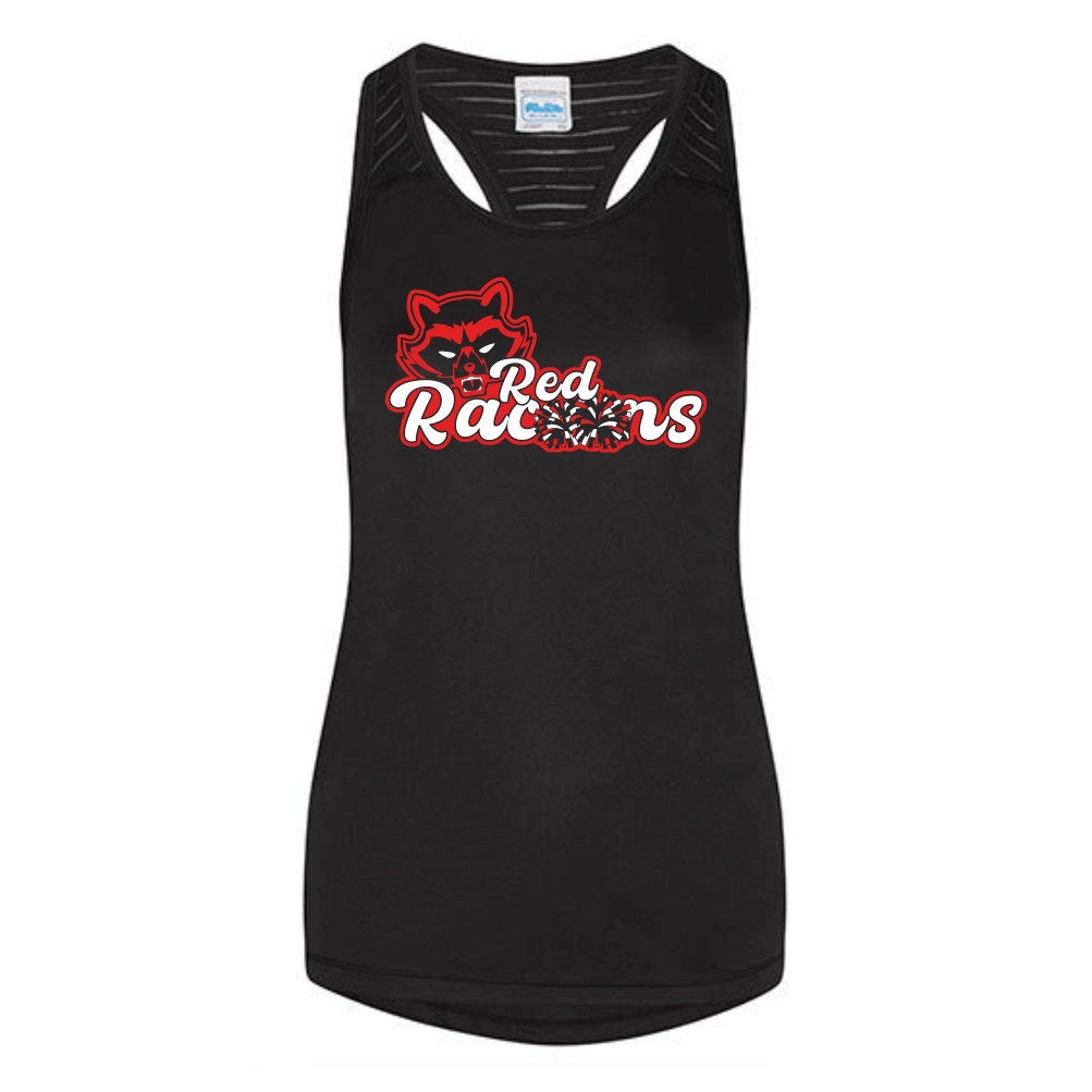 Red Racoons Women’s Workout Vest (Black)