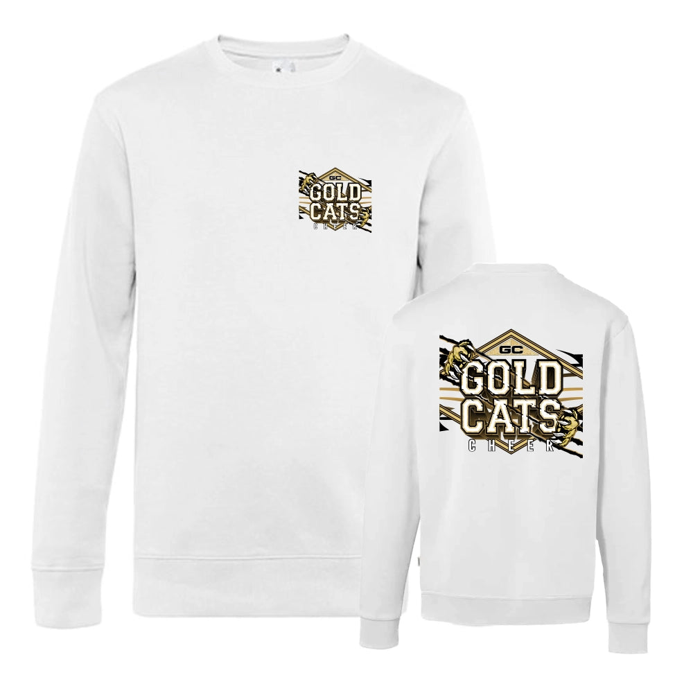 Gold Cats King Crew Neck Pullover (White)