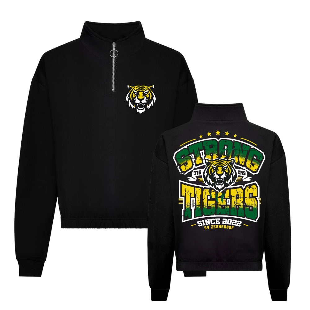 Tigers Cropped Zip Sweat (Deep Black)