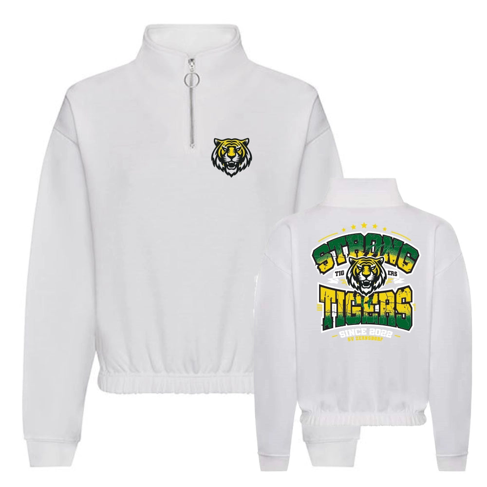 Tigers Cropped Zip Sweat (White)