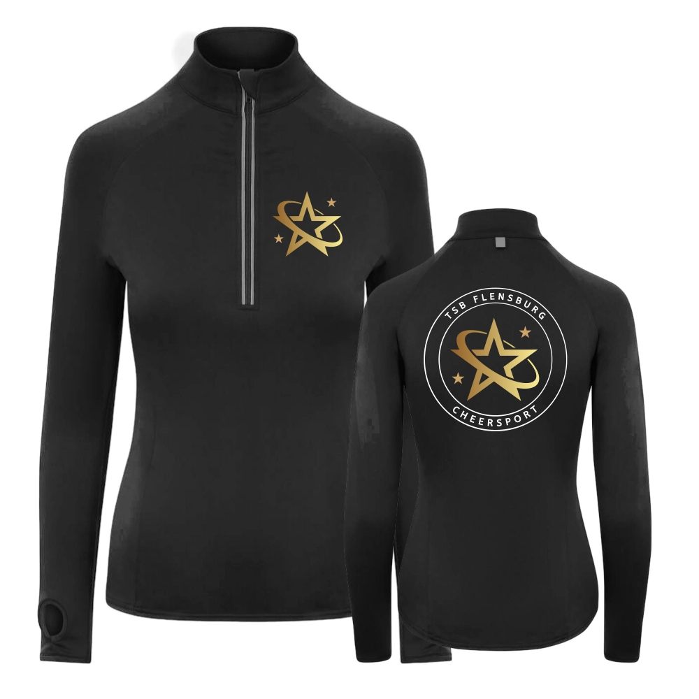 TSB Flensburg Sport-T-Shirt mit Reißverschluss (Jet Black)
