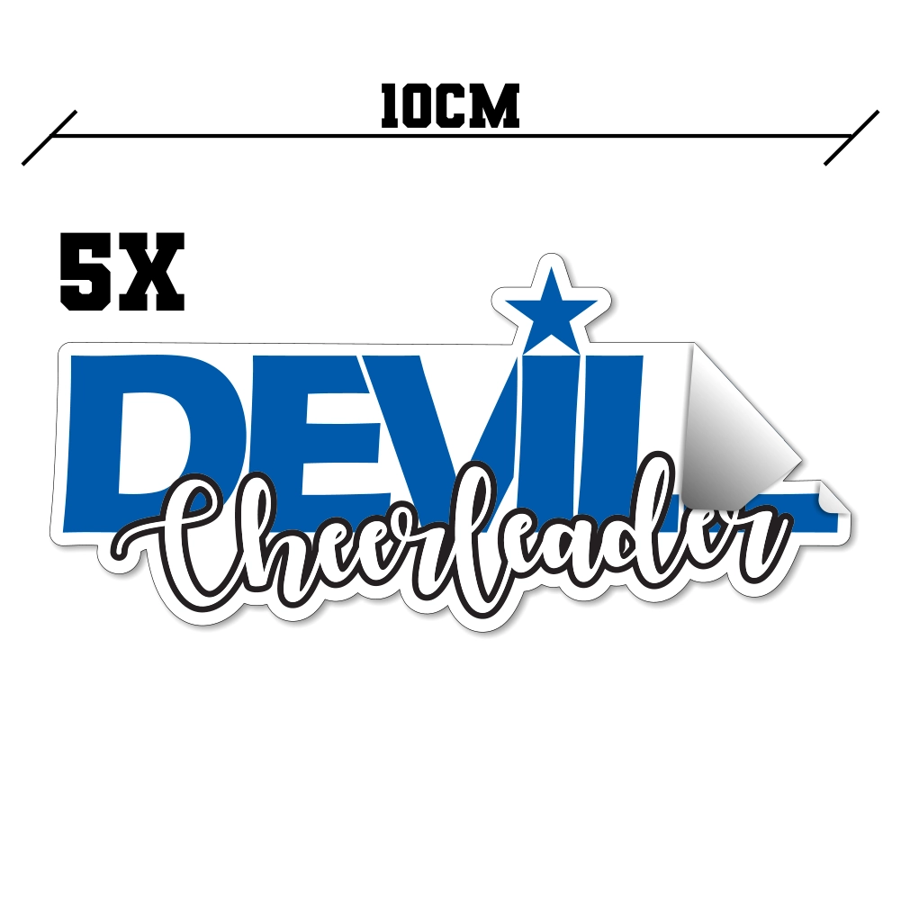Devilz Cheerleader 5x Sticker 9cm