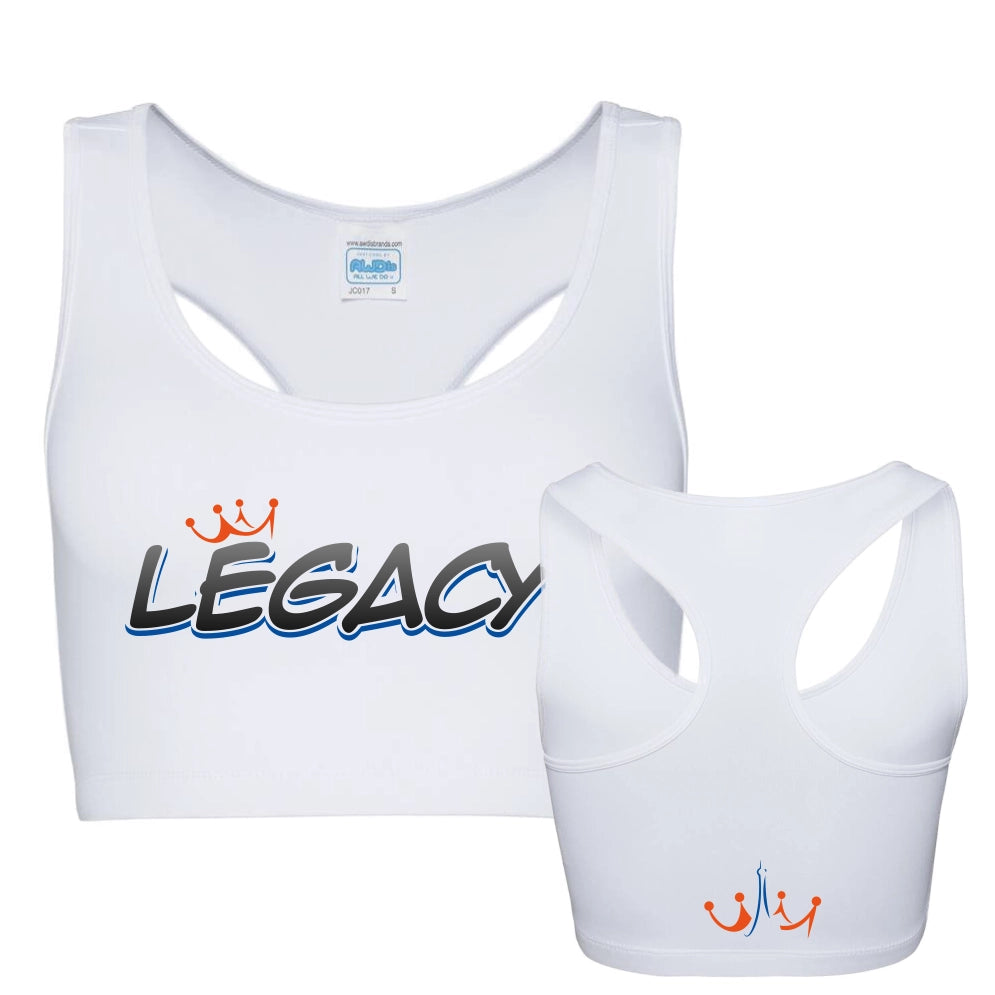 Paris Cheer Legacy Sports Crop Top (Arctic White)